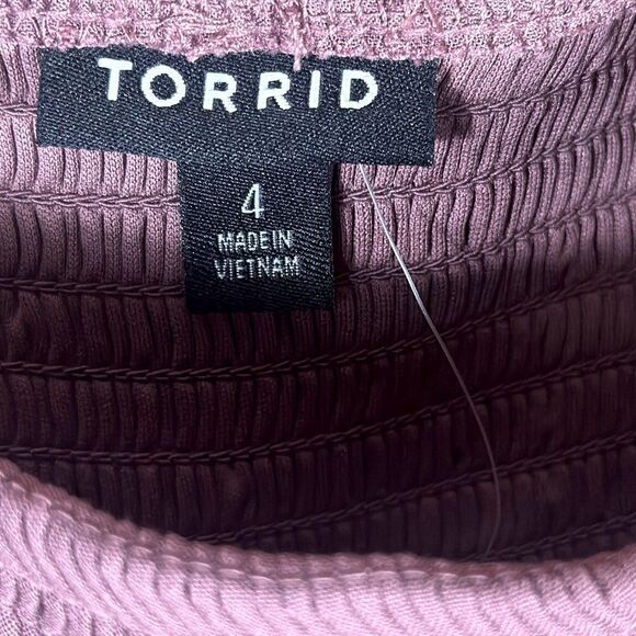 Torrid Midi Challis Smocked Tiered Sleeveless Dress Size 4 NWT - Picture 5 of 11